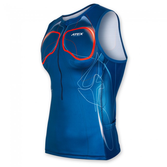 Triathlon top BIATEX BLUE with back pocket