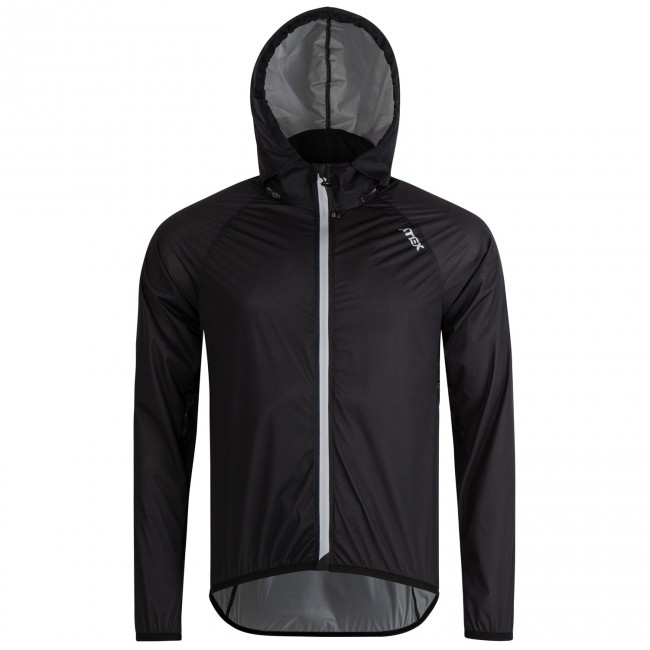 Ultralight hooded rain jacket MEDARD, black