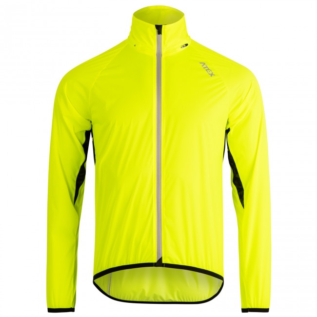 Ultralight hooded rain jacket MEDARD, neon yellow