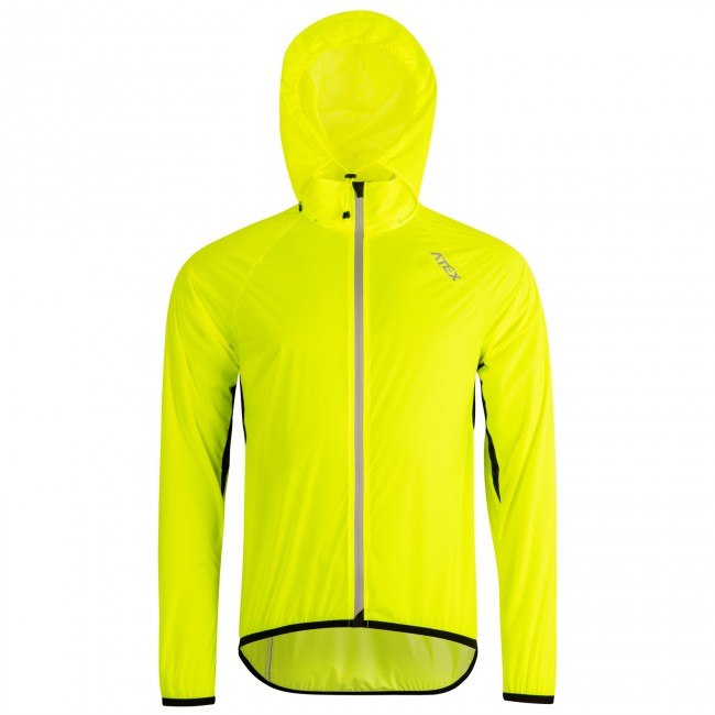 Ultralight hooded rain jacket MEDARD, neon yellow