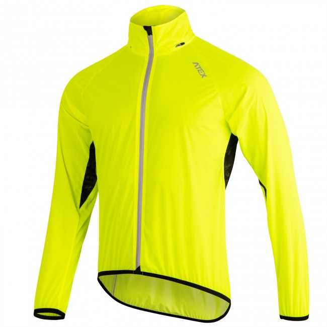 Ultralight hooded rain jacket MEDARD, neon yellow