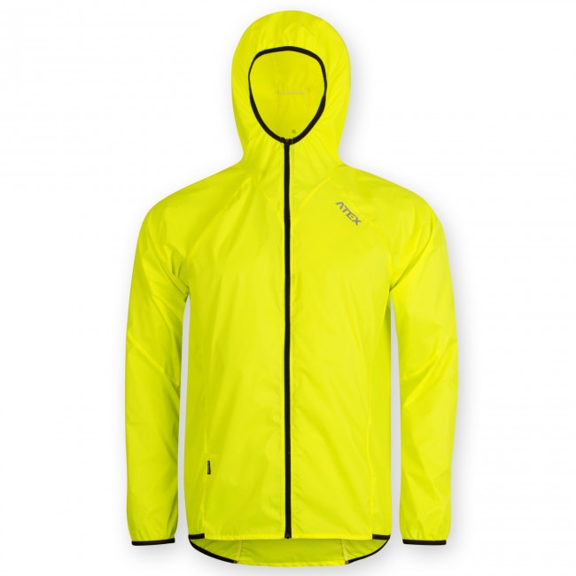 Ultralight raincoat SAM with hood, yellow 