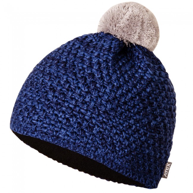 Knitted hat KNIT blue melange