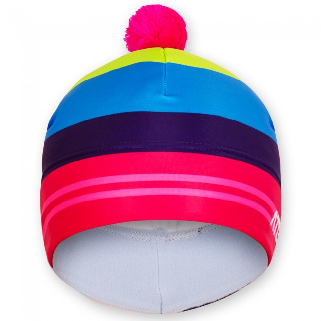 Two-layer bobble hat STRIPES 2