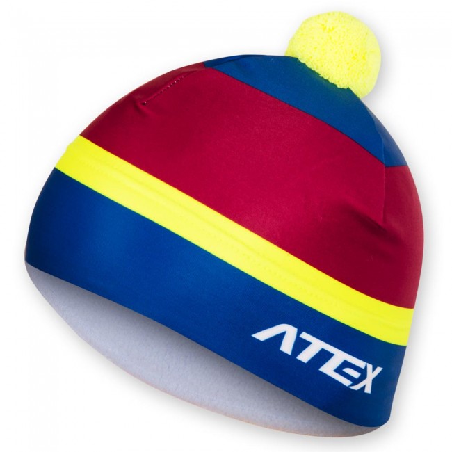 Two-layer bobble hat STRIPES 3
