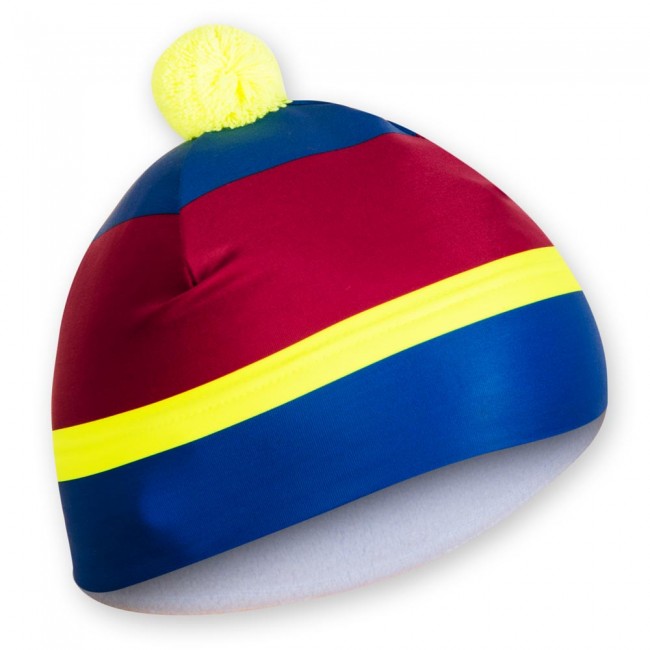 Two-layer bobble hat STRIPES 3