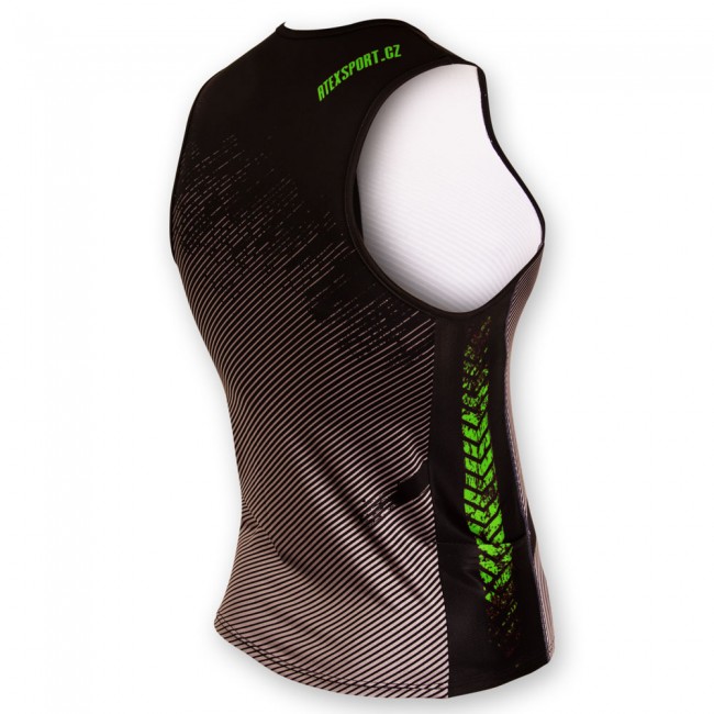 Triathlon top TAVIS RUSTY with side pockets, green