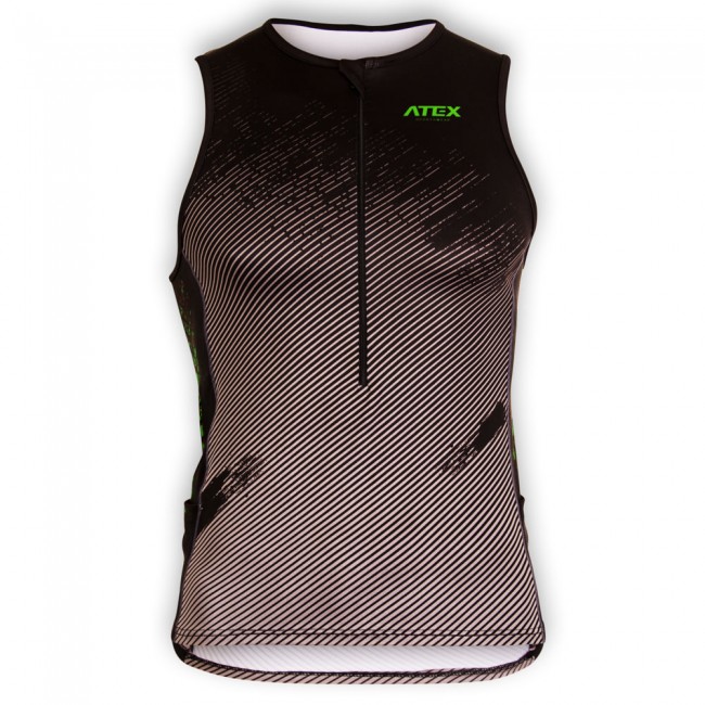 Triathlon top TAVIS RUSTY with side pockets, green