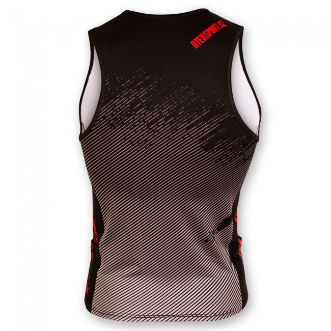 Triathlon top TAVIS RUSTY with side pockets, red