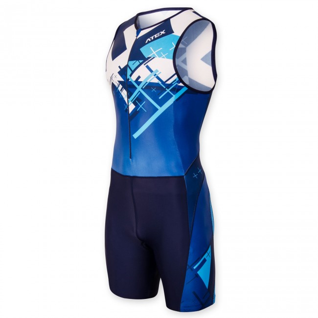 Triathlon suit CROSS BLUE with front zip