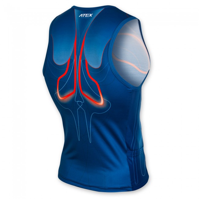 Triathlon top BIATEX BLUE with back pocket