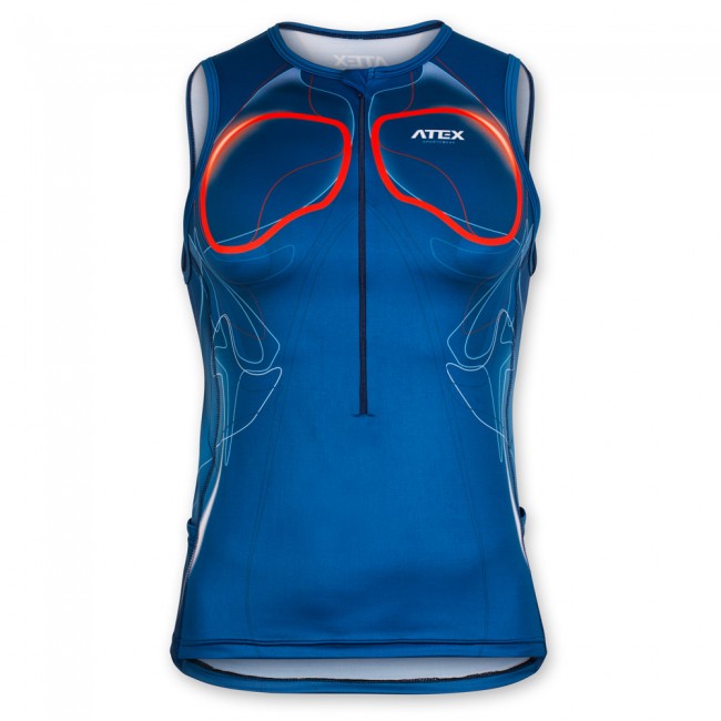 Triathlon top BIATEX BLUE with back pocket