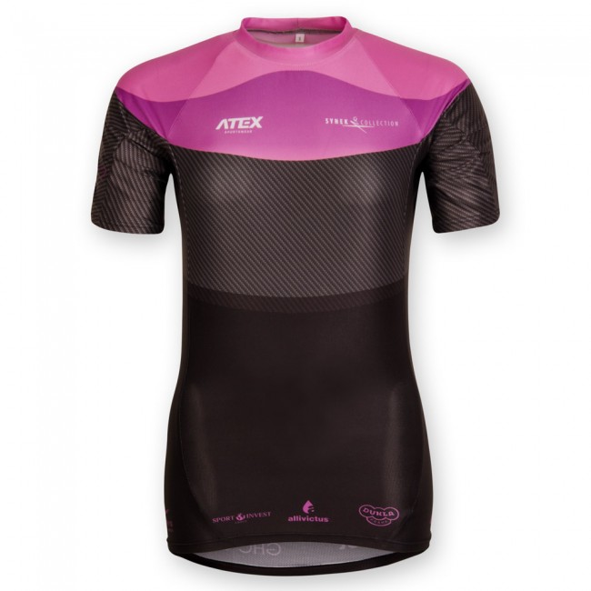 Close-fitting jersey SYNEK PINK with short sleeves