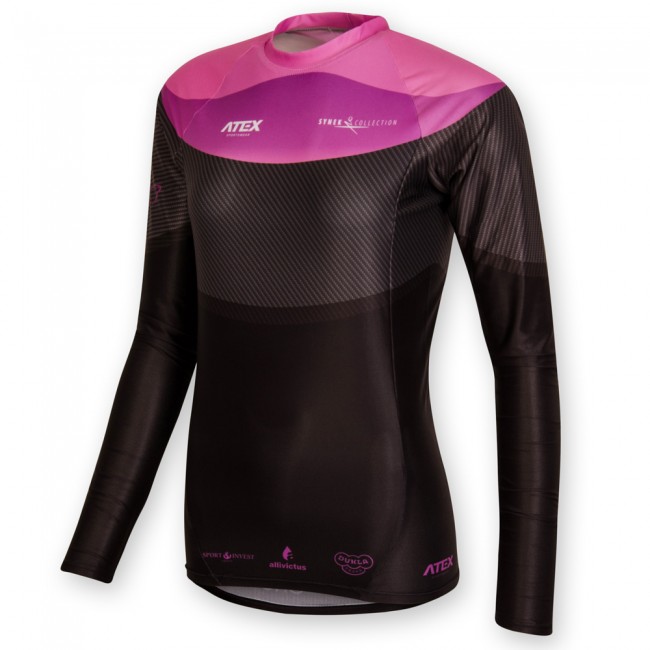 Close-fitting jersey SYNEK PINK with long sleeves