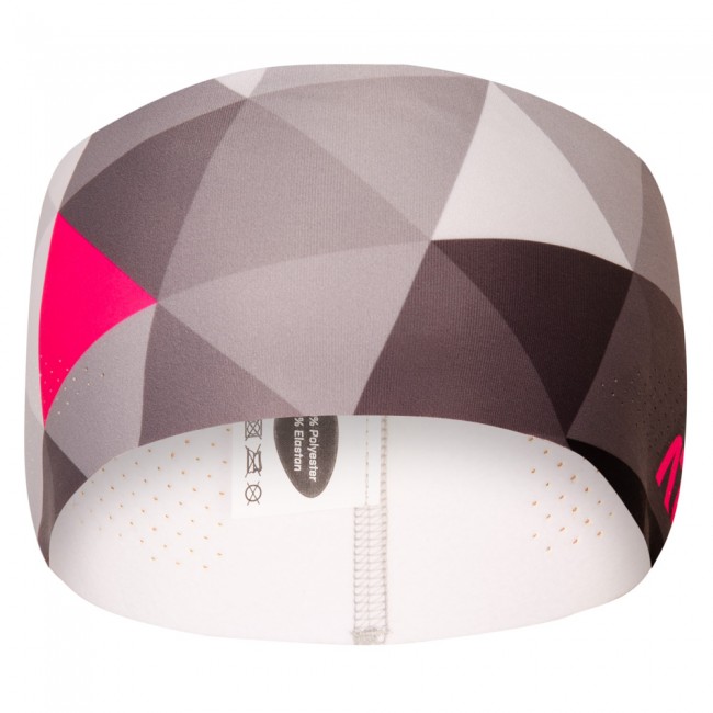Running headband GRID grey-pink