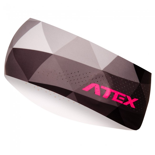 Running headband GRID grey-pink