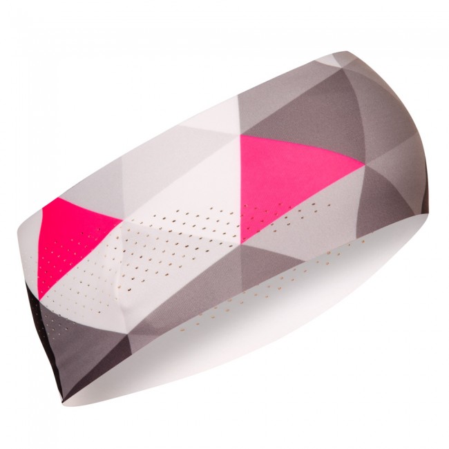 Running headband GRID grey-pink