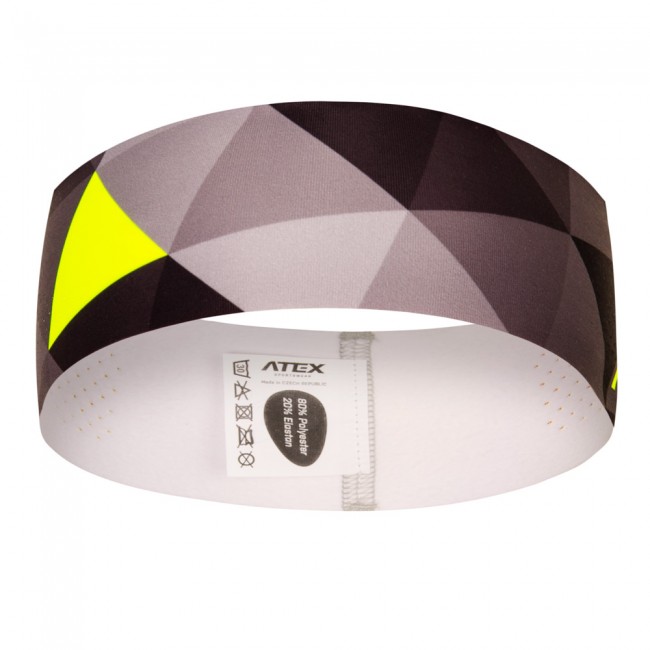 Athletic headband GRID grey-fluo