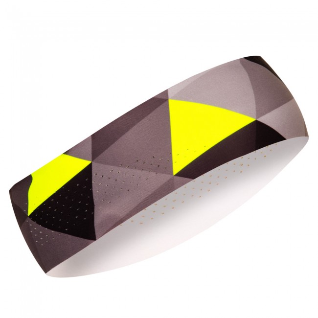 Athletic headband GRID grey-fluo