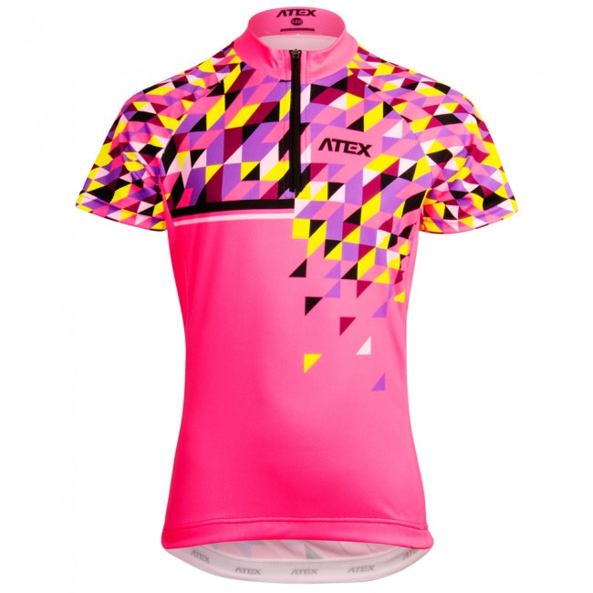 Children's cycling jersey SATO, pink