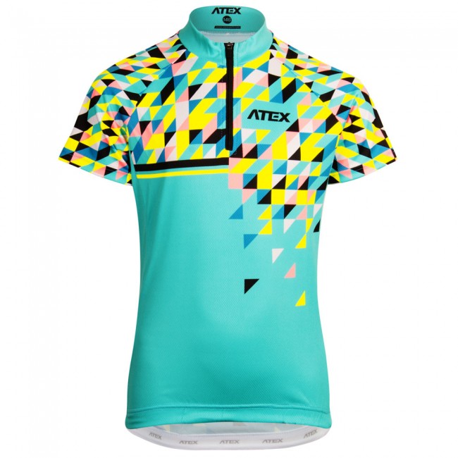 Children's cycling jersey SATO, turquoise