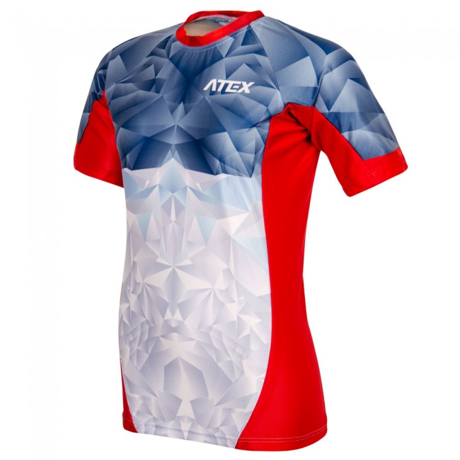 Women's athletic jersey with short sleeves