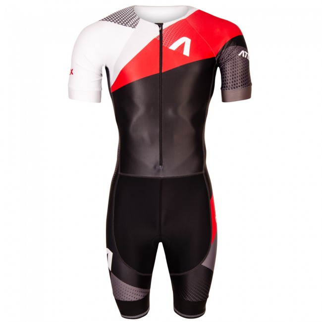 Triathlon suit REVOLT RED with short sleeves 