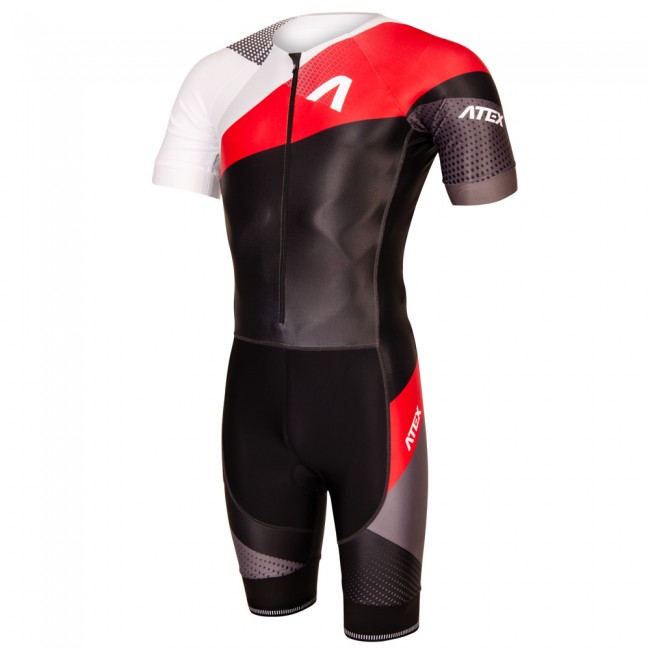 Triathlon suit REVOLT RED with short sleeves 