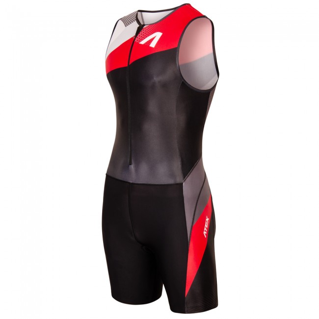Triathlon suit REVOLT RED with front zip