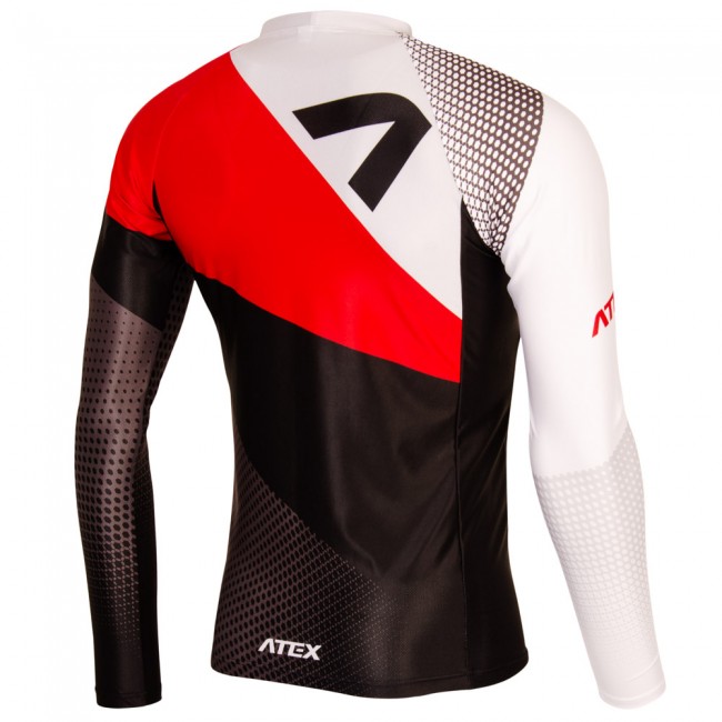 Men's close-fitting athletic jersey REVOLT RED, long sleeves