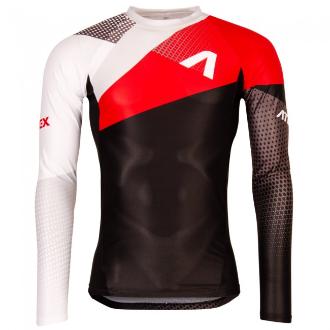 Men's close-fitting athletic jersey REVOLT RED, long sleeves